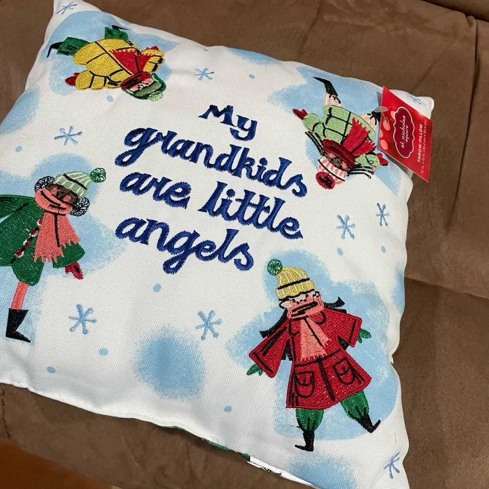Angel Grandkids Mini Pillow 12x12 NWT